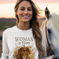 WOMAN OF FAITH Heavy Weight Christian Long Sleeve T-Shirt (S-2XL):  Women's Gildan 2400 - FREE SHIPPING