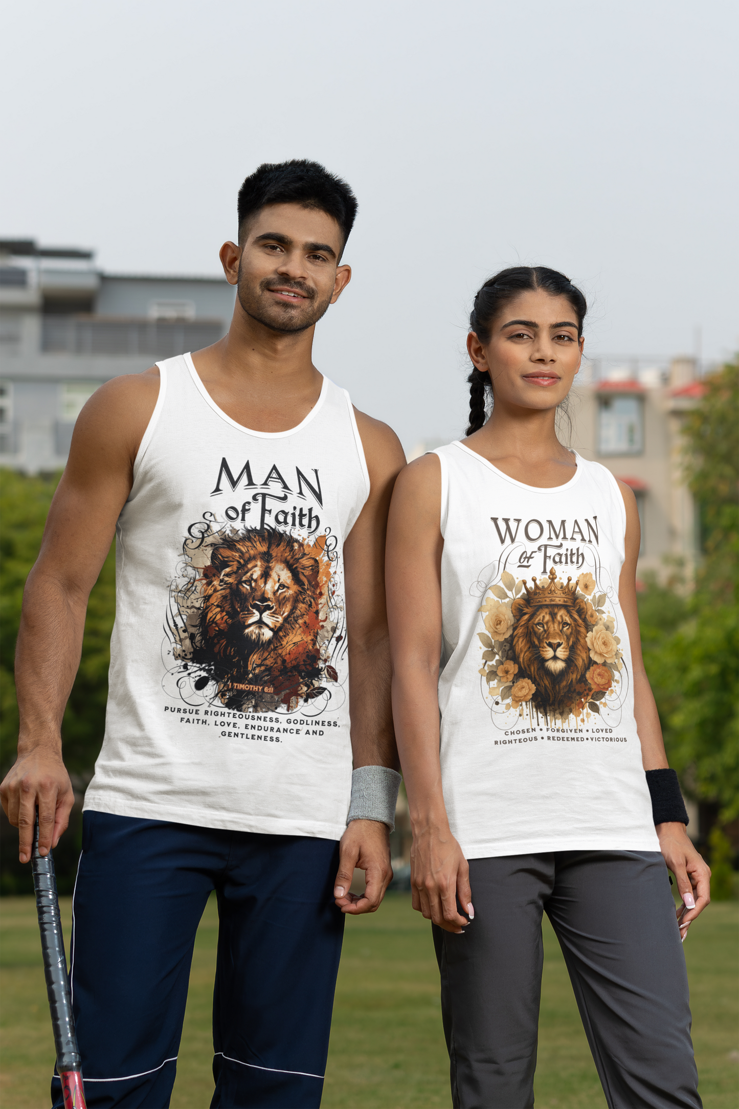 WOMAN OF FAITH Medium Weight Patriotic Military Tank Top (S-2XL):  Men's & Women's 5200 - FREE SHIPPING