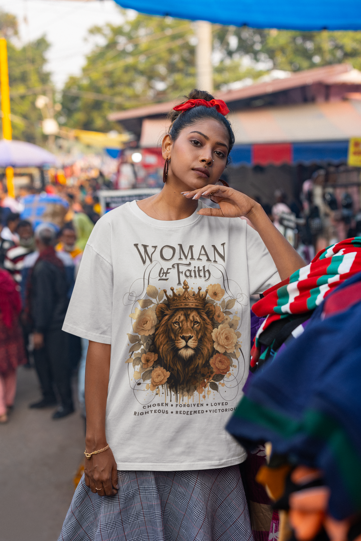 . WOMAN OF FAITH Plus Size Heavy Weight Christian T-Shirt (S-5XL):  Women's Hanes Beefy-T® - FREE SHIPPING