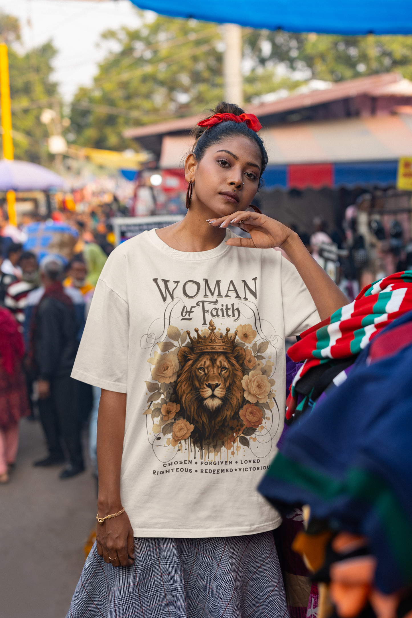 . WOMAN OF FAITH Plus Size Heavy Weight Christian T-Shirt (S-5XL):  Women's Hanes Beefy-T® - FREE SHIPPING