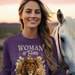 WOMAN OF FAITH Heavy Weight Christian Long Sleeve T-Shirt (S-2XL):  Women's Gildan 2400 - FREE SHIPPING