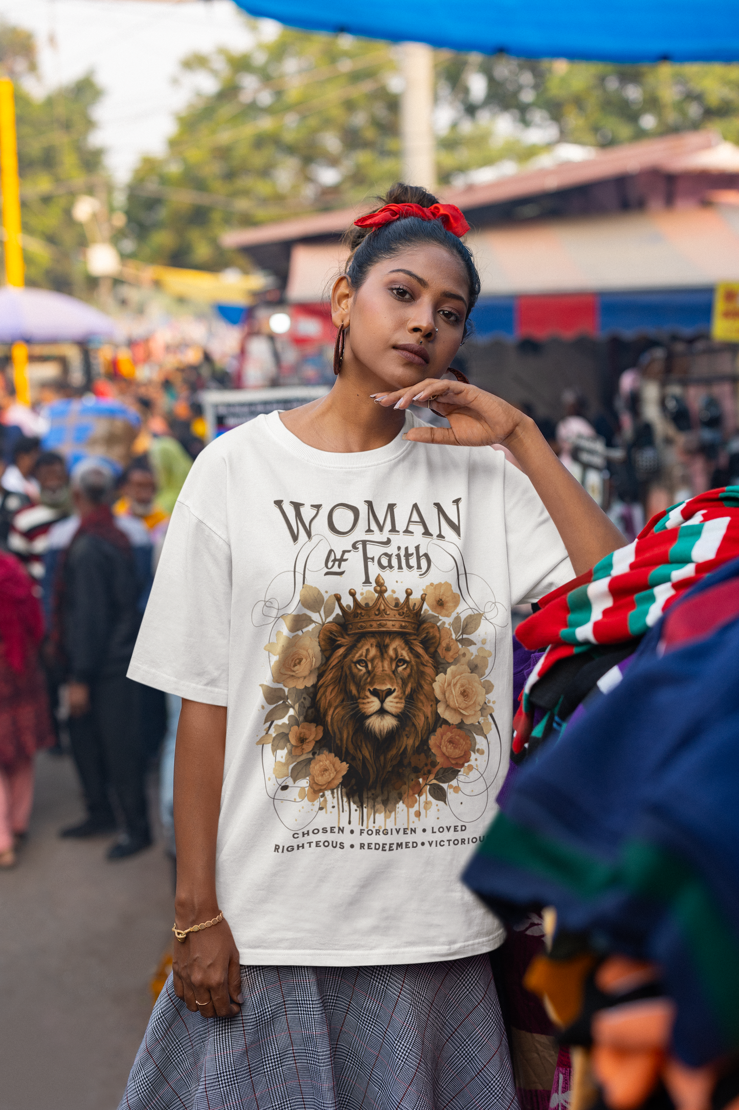 . WOMAN OF FAITH Plus Size Heavy Weight Christian T-Shirt (S-5XL):  Women's Hanes Beefy-T® - FREE SHIPPING