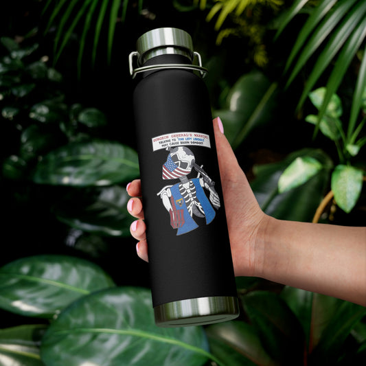 ..LIBERAL BRAIN DAMAGE:  22oz Copper Vacuum Insulated Patriotic Biker Water Bottle - FREE SHIPPING