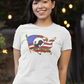 NEVER FORGOTTEN Fitted Patriotic T-Shirt (S-2XL):  Women's Bella+Canvas 6004 - FREE SHIPPING