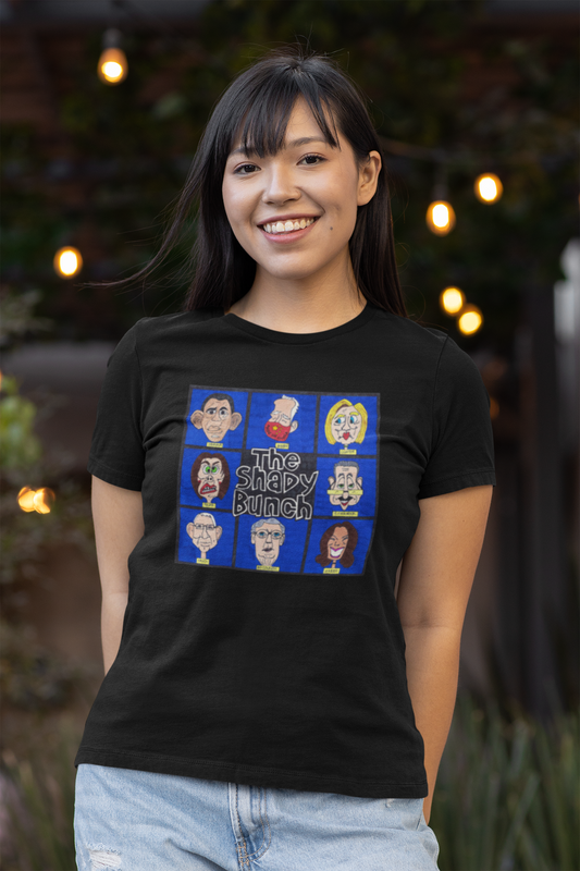 THE SHADY BUNCH Fitted Patriotic T-Shirt (S-2XL):  Women's Bella+Canvas 6004 - FREE SHIPPING