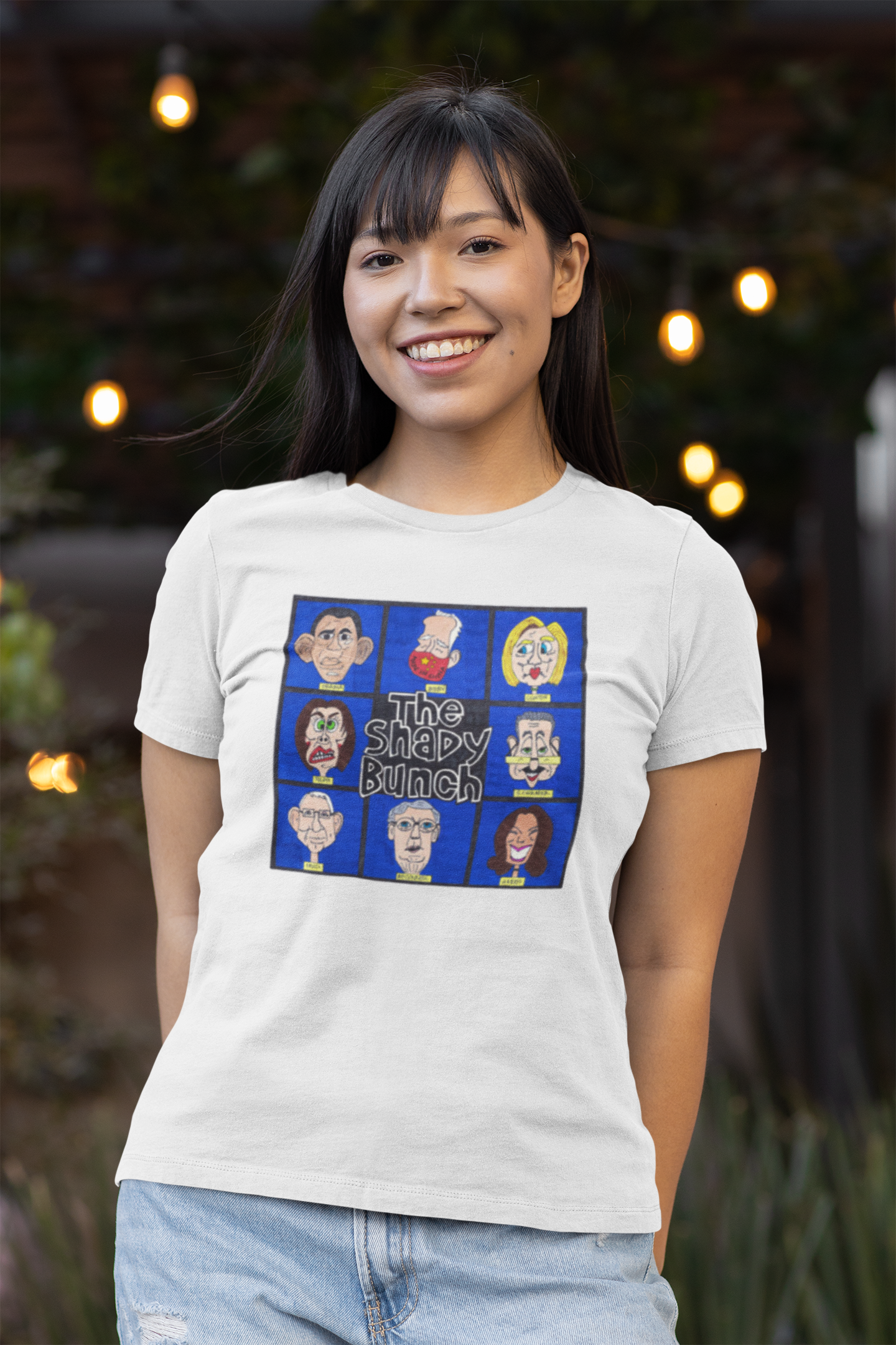 THE SHADY BUNCH Fitted Patriotic T-Shirt (S-2XL):  Women's Bella+Canvas 6004 - FREE SHIPPING