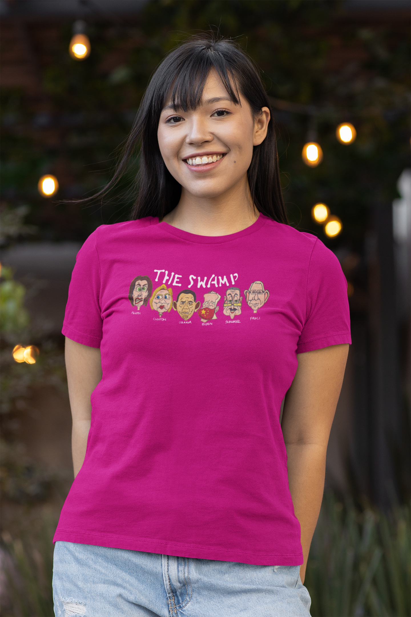 THE SWAMP Fitted Patriotic T-Shirt (S-2XL):  Women's Bella+Canvas 6004 - FREE SHIPPING