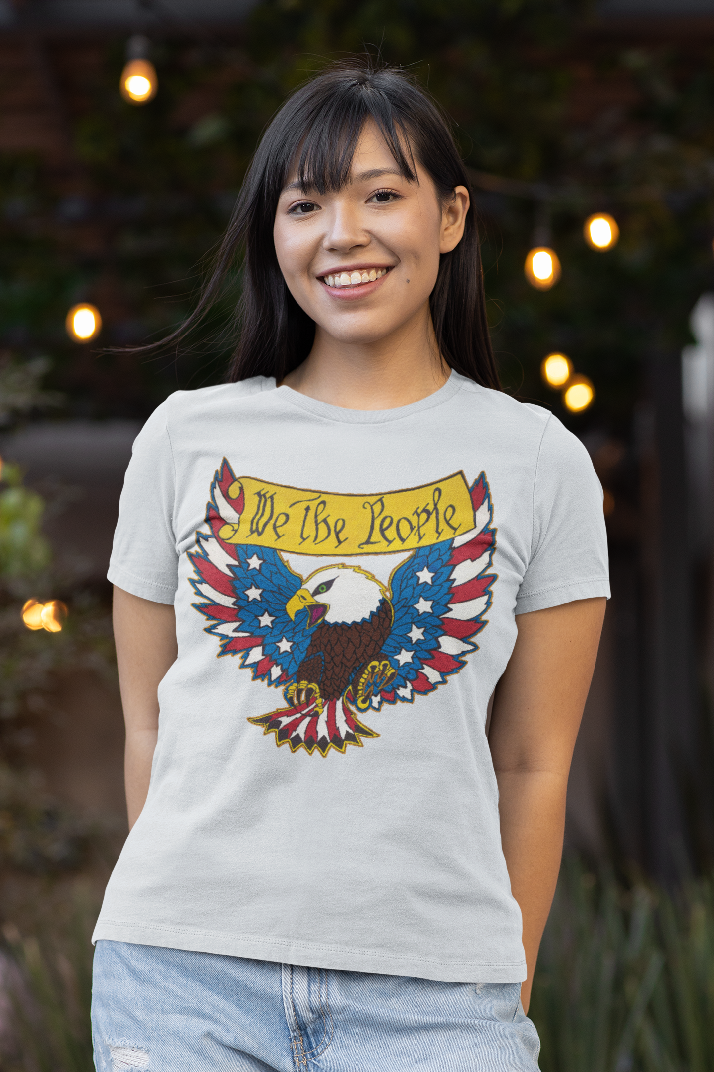 WE THE PEOPLE Fitted Patriotic T-Shirt (S-2XL):  Women's Bella+Canvas 6004 - FREE SHIPPING