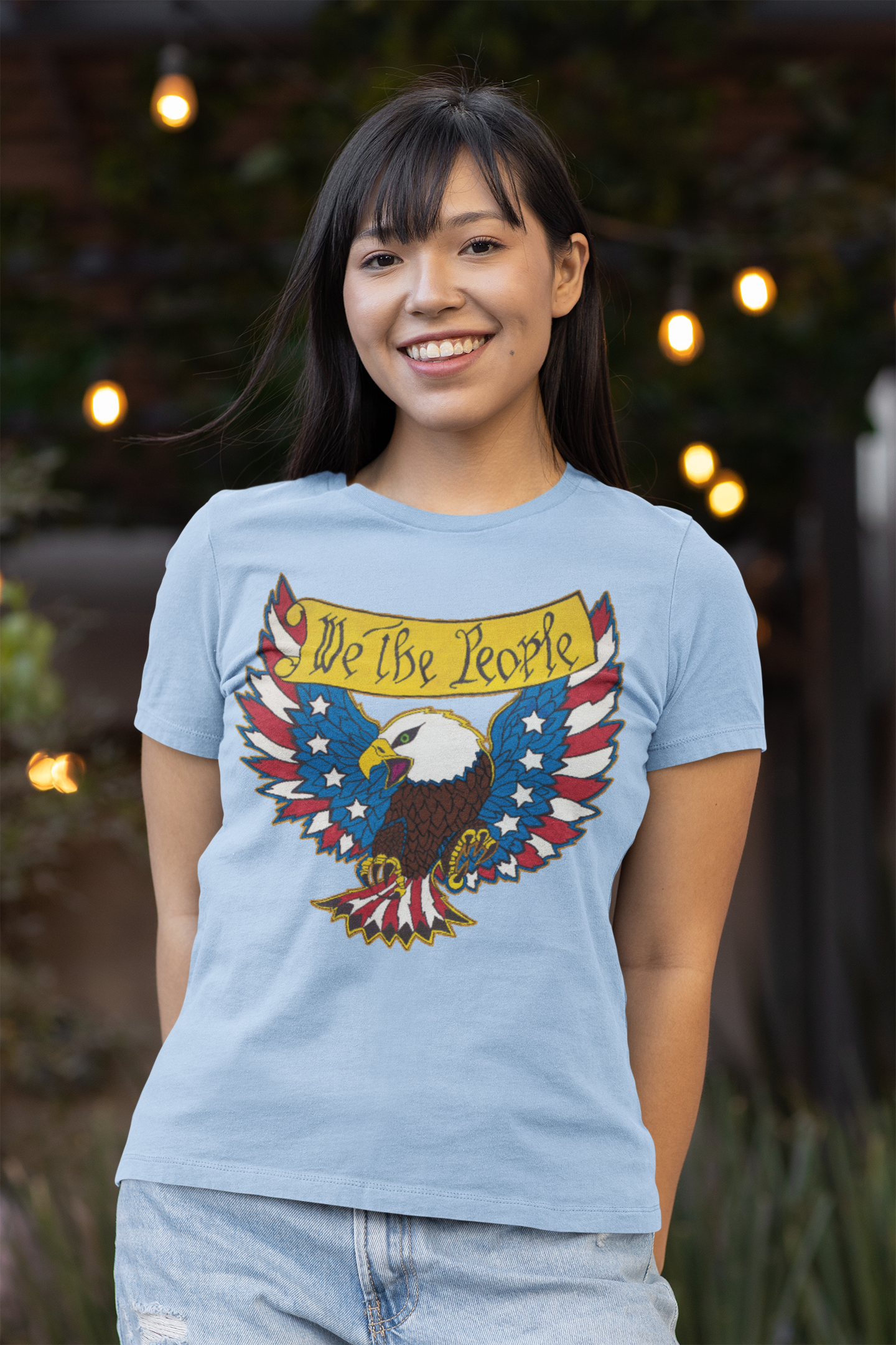 WE THE PEOPLE Fitted Patriotic T-Shirt (S-2XL):  Women's Bella+Canvas 6004 - FREE SHIPPING