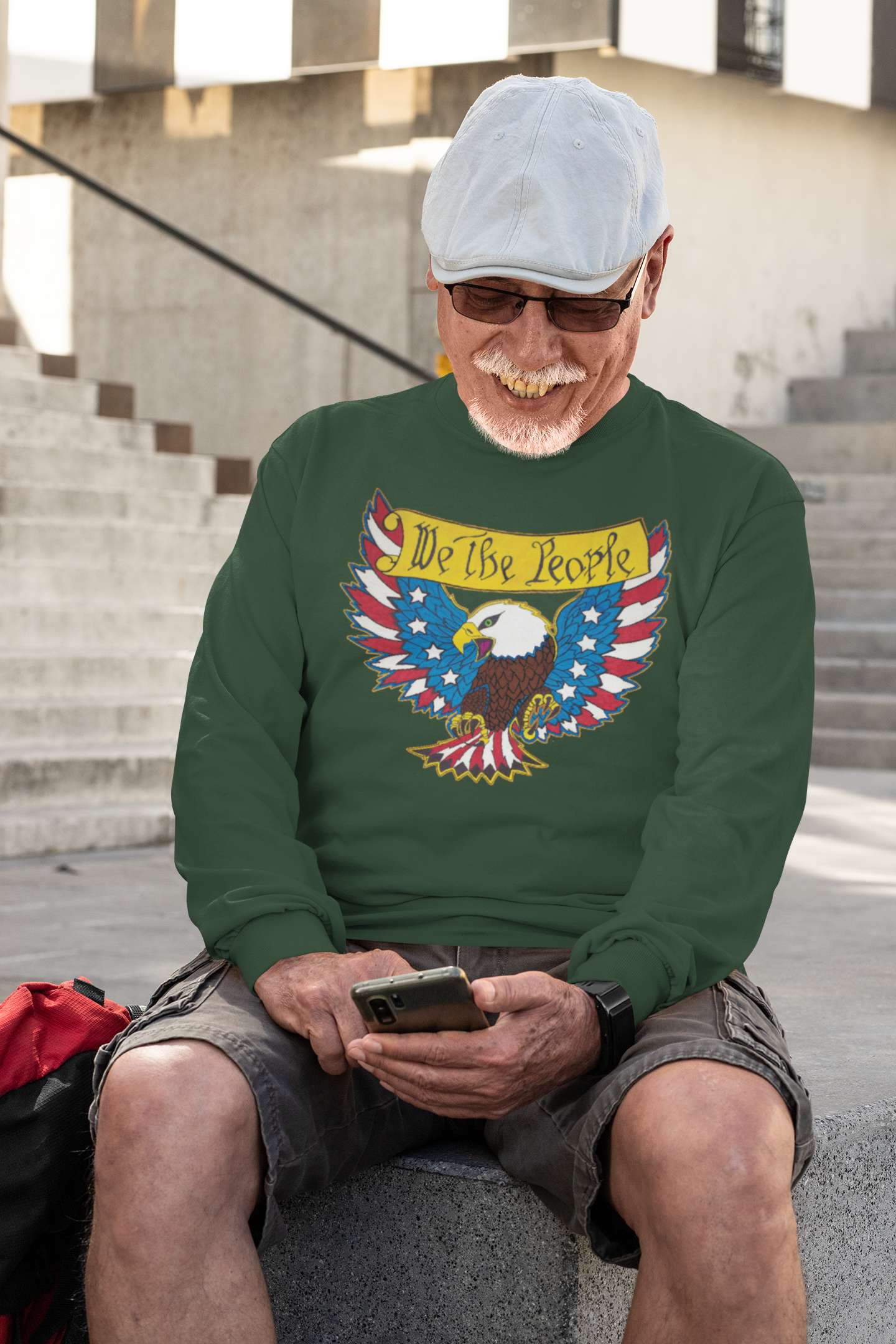 . WE THE PEOPLE Heavy Weight Patriotic Long Sleeve T-Shirt (S-2XL):  Men's Gildan 2400 - FREE SHIPPING