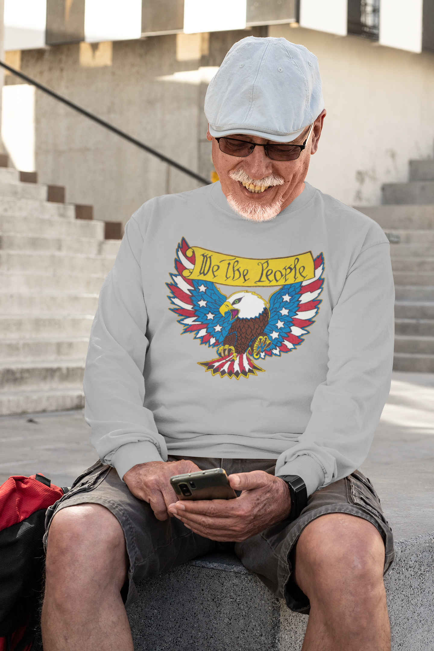 . WE THE PEOPLE Heavy Weight Patriotic Long Sleeve T-Shirt (S-2XL):  Men's Gildan 2400 - FREE SHIPPING