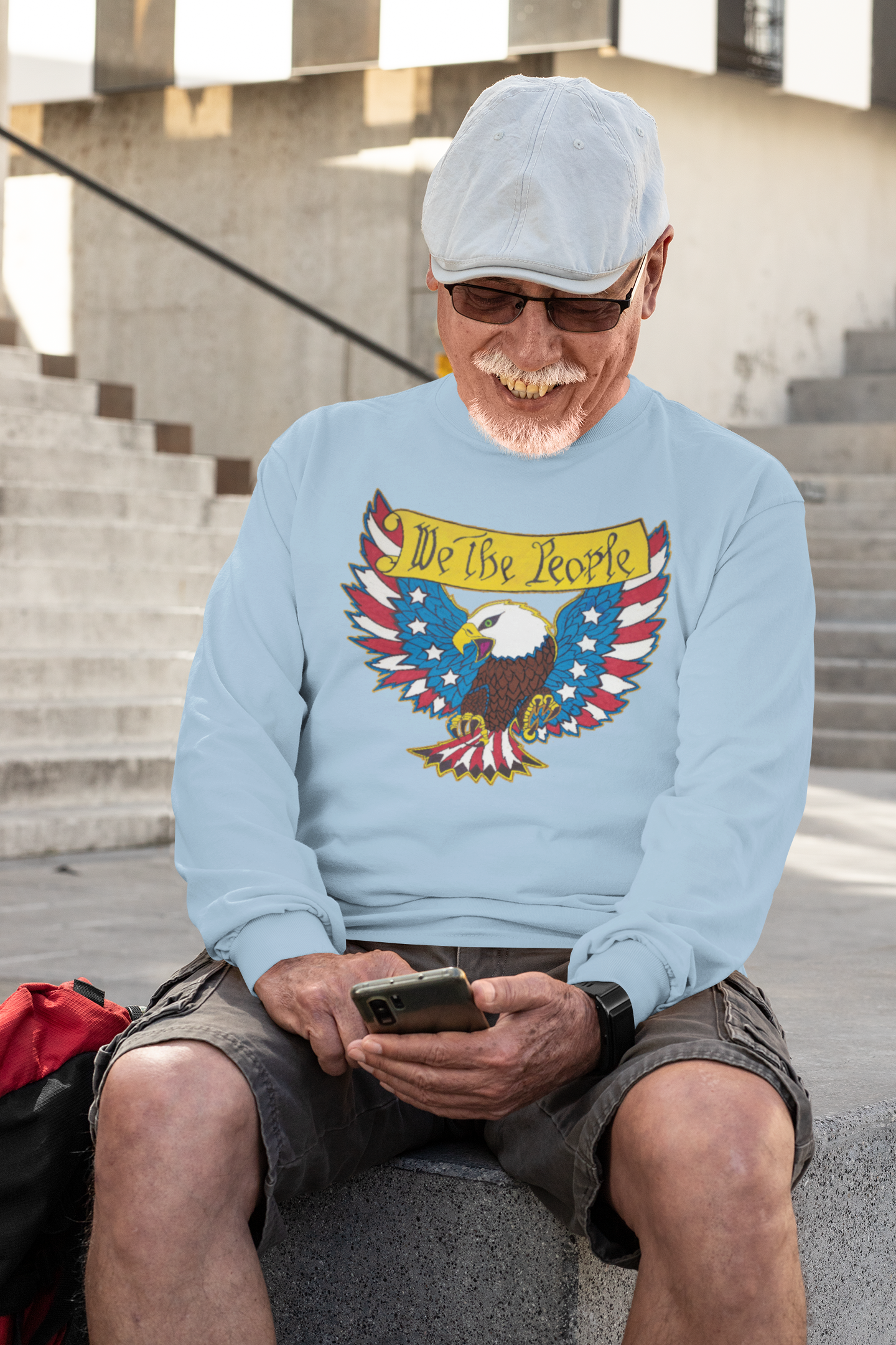 . WE THE PEOPLE Heavy Weight Patriotic Long Sleeve T-Shirt (S-2XL):  Men's Gildan 2400 - FREE SHIPPING